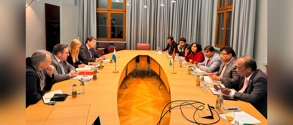  Karnataka delegation led by Shri M B Patil, Minister for Large and Medium Industries and Infrastructure Development of Karnataka, meets Mr. Tobias Gotthardt, State Secretary in the Bavarian State Ministry for Economic Affairs, Regional Development and Energy on 5th December 2024