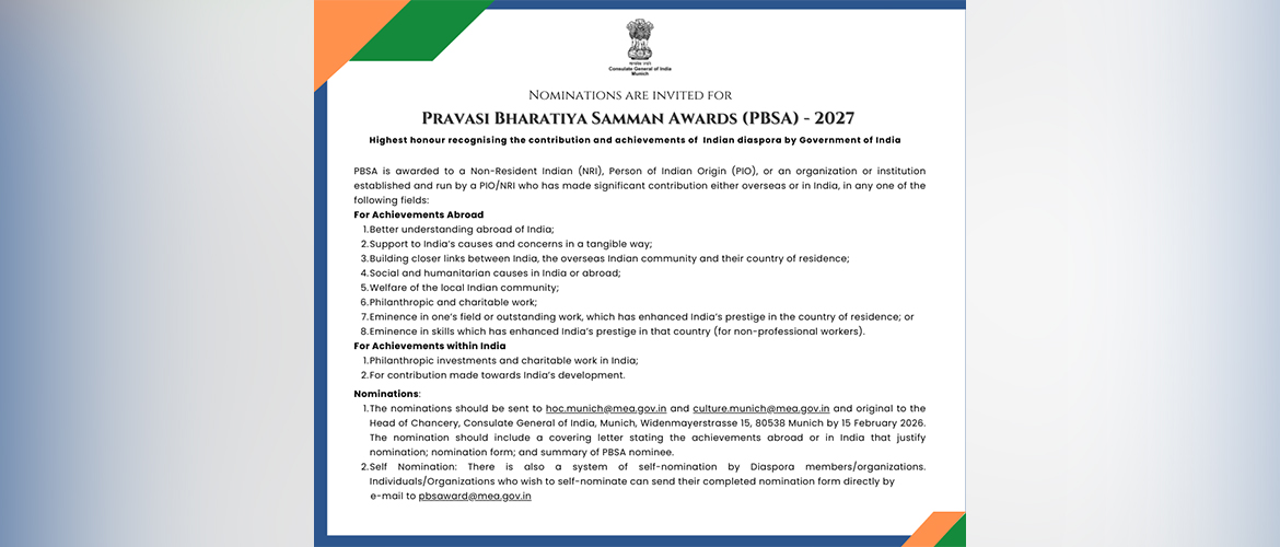  Pravasi Bharatiya Samman Awards (PBSA) - 2027 