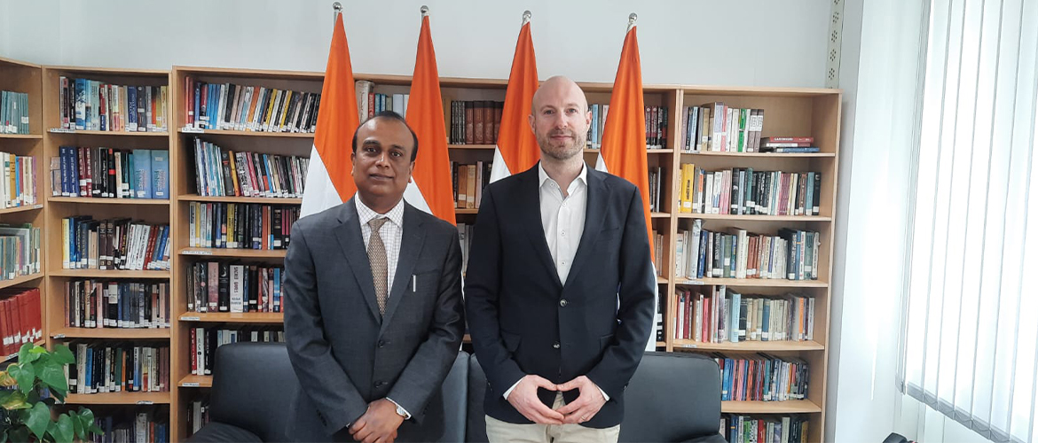  Consul General Shatrughna Sinha received Mr. Daniel Schweizer, COO of in-tech GmbH, at the Consulate General of India, Munich