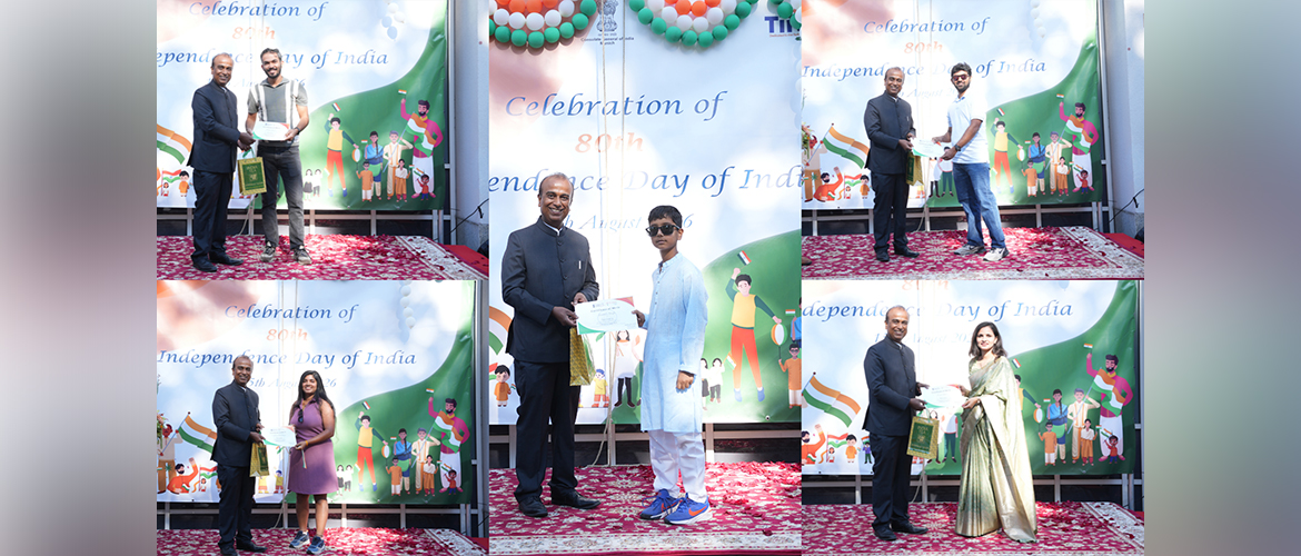  Consul General  Shatrughna Sinha  presented certificates to the winners and congratulated them on their achievement